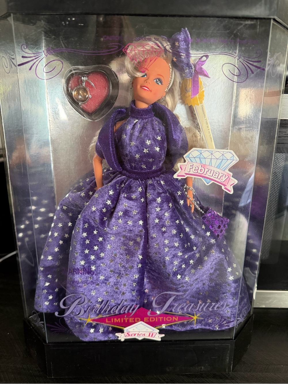 **LIMITED EDITION***February Birthday Treasures Doll in Purple Star Gown